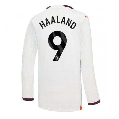 Pánský Fotbalový dres Manchester City Erling Haaland #9 2023-24 Venkovní Dlouhý Rukáv